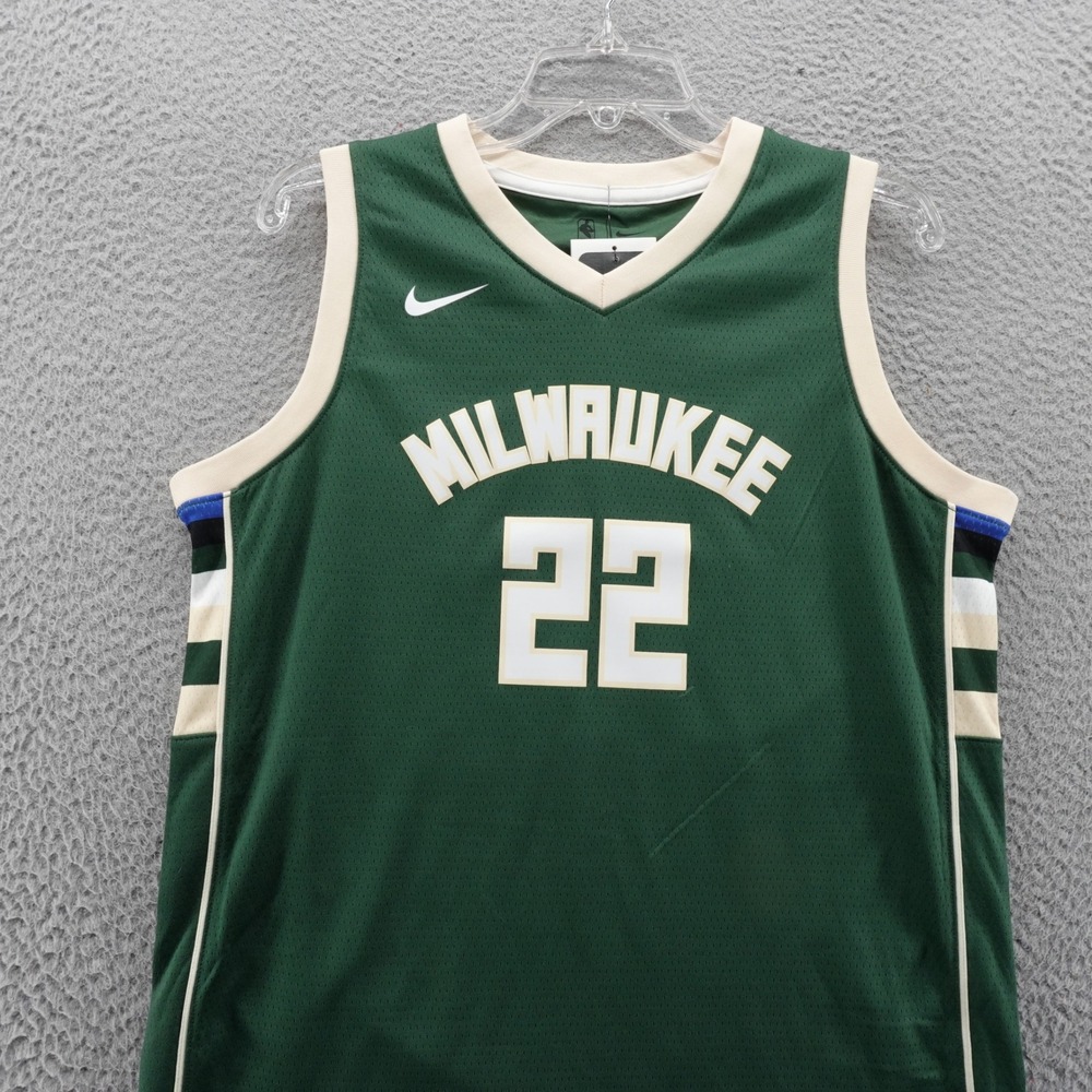 Nike Milwaukee Bucks Khris Middleton 22 Youth Large‎ 14 16 Icon Jersey Green NEW - Picture 3 of 13